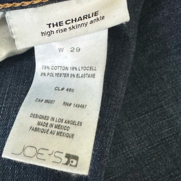Joe’s Jeans THE CHARLIE High Rise Waist Skinny Ankle Zip Fly Pocket Blue Pant 29 - Picture 10 of 16
